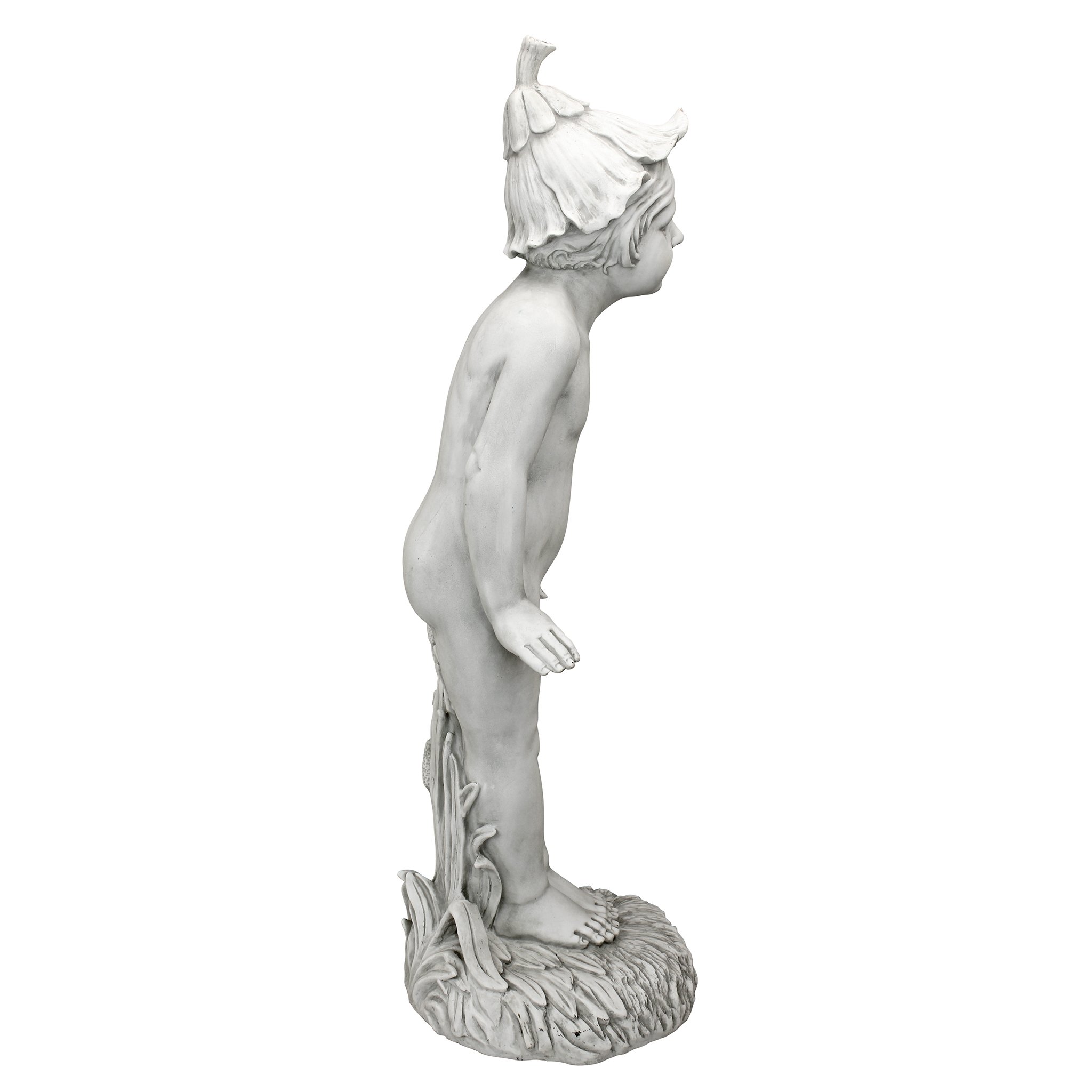 Design Toscano Wildblumen-Elf, Gartenstatue 1916, Kunstharz, Elfenbein, 25.5 x 28 x 77.5 cm