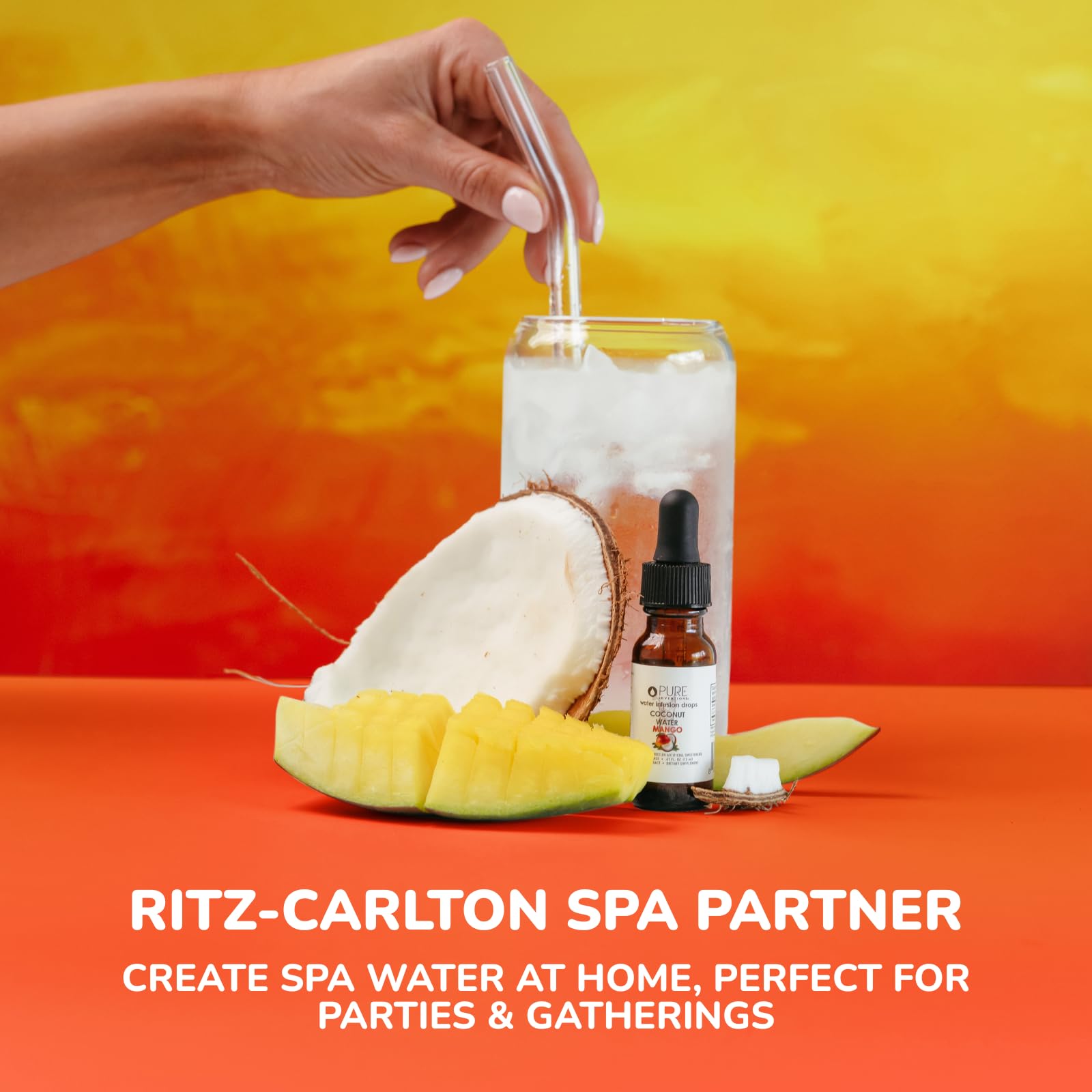 Pure Inventions - Coconut Water Infusion Drops – Electrolytes - Sugar-Free Hydration, Zero Calories, No Artificial Sweeteners, Clean Ingredients - Mango, 30 Servings — Amazon image 4