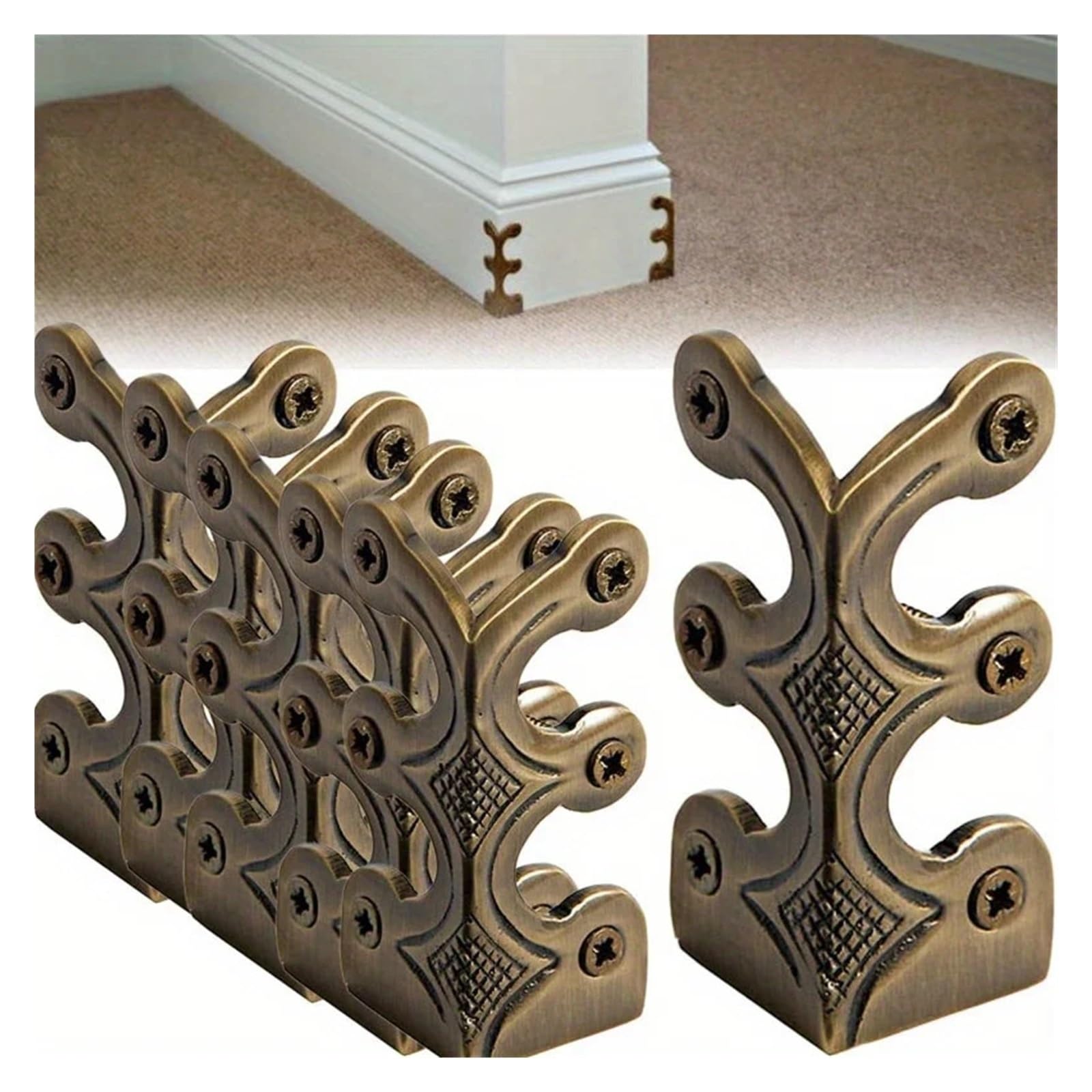 Paquete de 15 protectores esquinas metal for muebles y bordes zócalos
