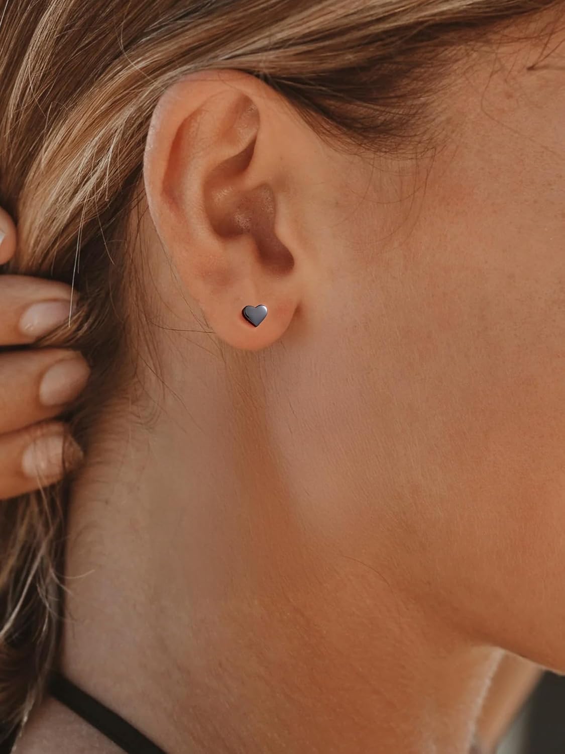 ChicSilver Heart Stud Earrings for Women 925 Sterling Silver Heart Earrings for Women Hypoallergenic Tiny Stud Earrings 5/7/10MM - Image 3