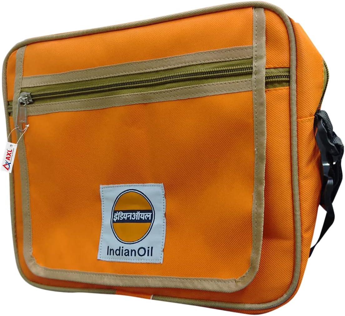 AXL REDIFINING LIFESTYLES Indian Oil IOCL Petrol Pump Uniform Fabric Cash Bag Orange