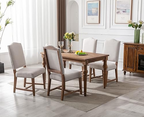 Miniatura 6 de CIMOTA Juego de 2 sillas de comedor estilo granja, modernas de mediados de siglo, sillas laterales de cocina tapizadas con respaldo altoribete de