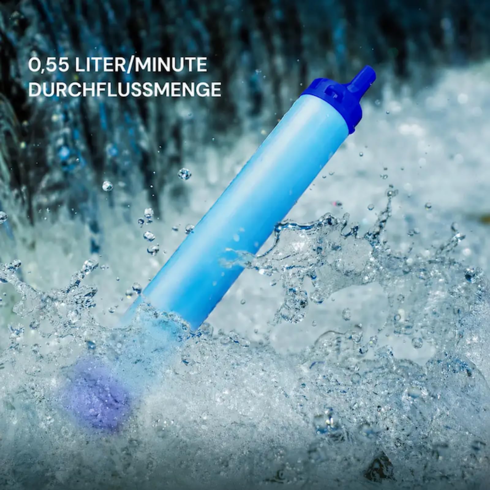 Virest Wasserfilter Outdoor,HYDRO-X1 Notfall Wasserfilter | Tragbarer Outdoor Mehrzweck Wasserfilter für Bach,Berg,Regen und Leitungswasser,Camping Wander Notfall Ausrüstung