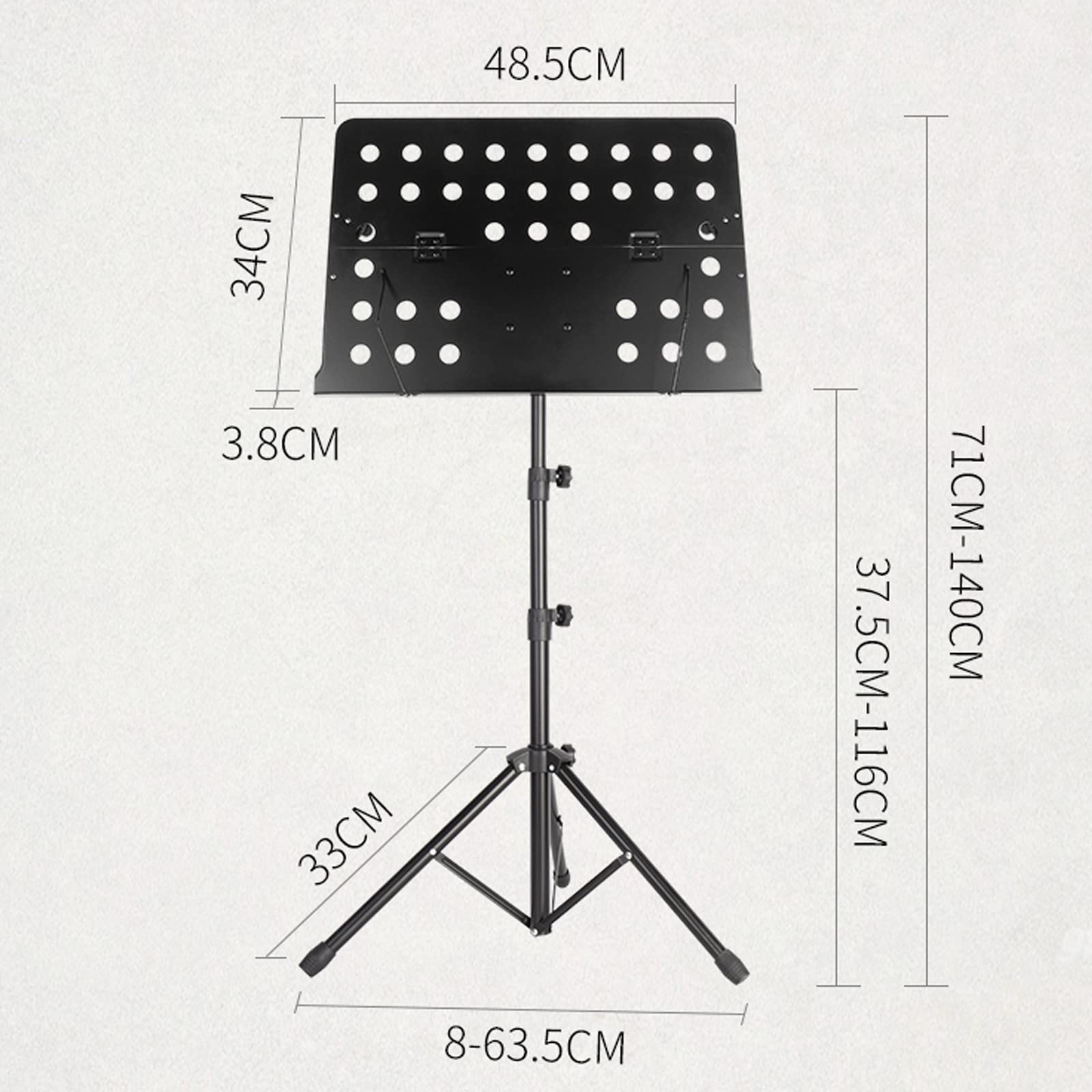 HJXGQJM Atril for Partitura Plegable Portátil Musica Metalico Soporte De Ajustables, Se Puede Utilizar for Violín De Guitarra De Rendimiento Al Aire Libre, Negro