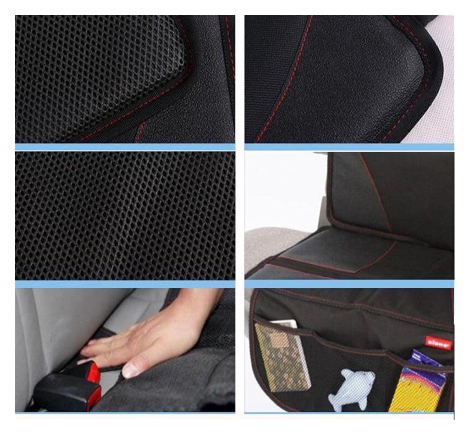 Autositzschutz, groß, for Autositzbezüge, kompatibel mit Sicherheitssitzen, Dicke Polsterung, Autositz mit Organizer-Taschen