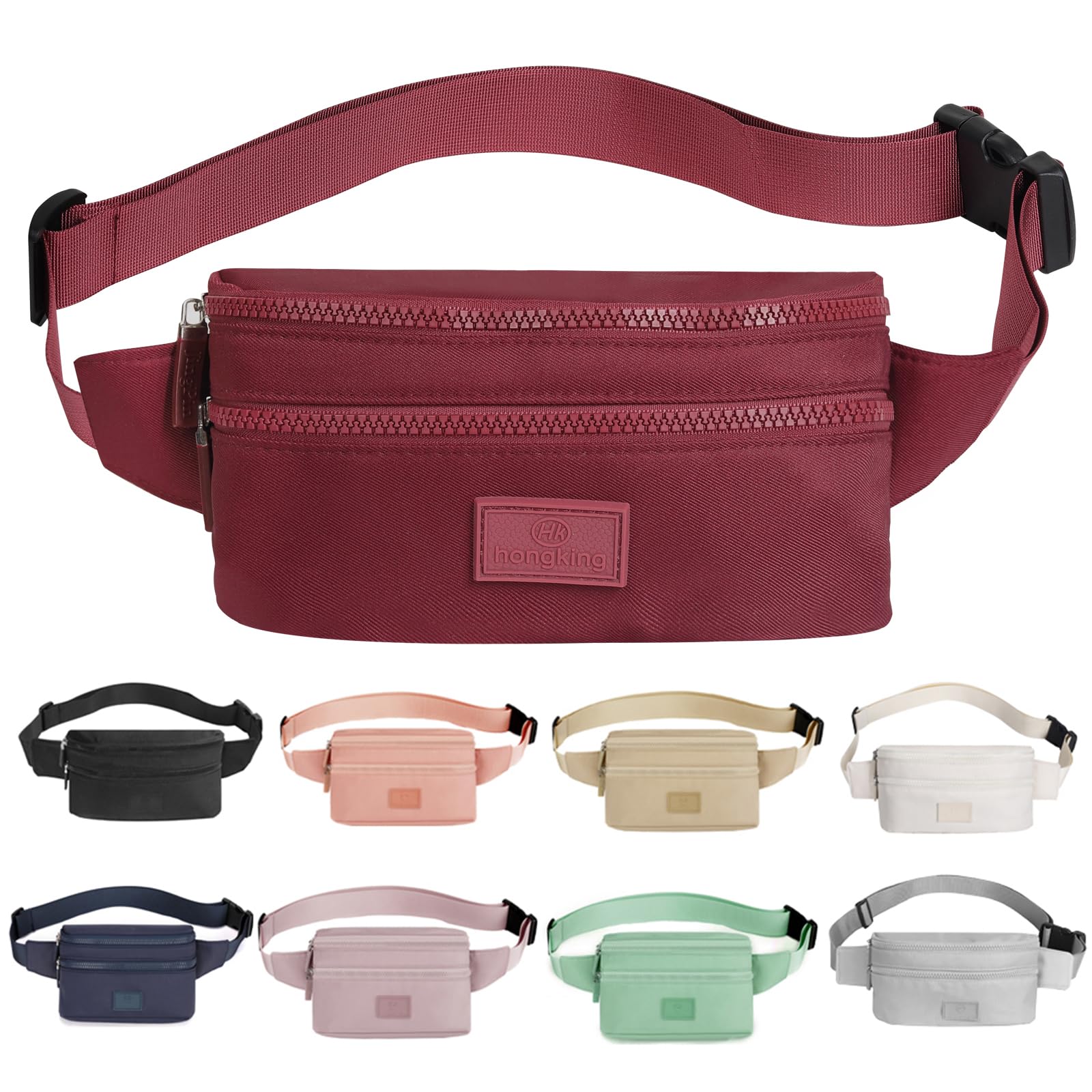 Bumbags Waist Fanny Pack Ladies Fashion Bum Bag with Adjustable Belt for Sport Hiking Girls Women (red)