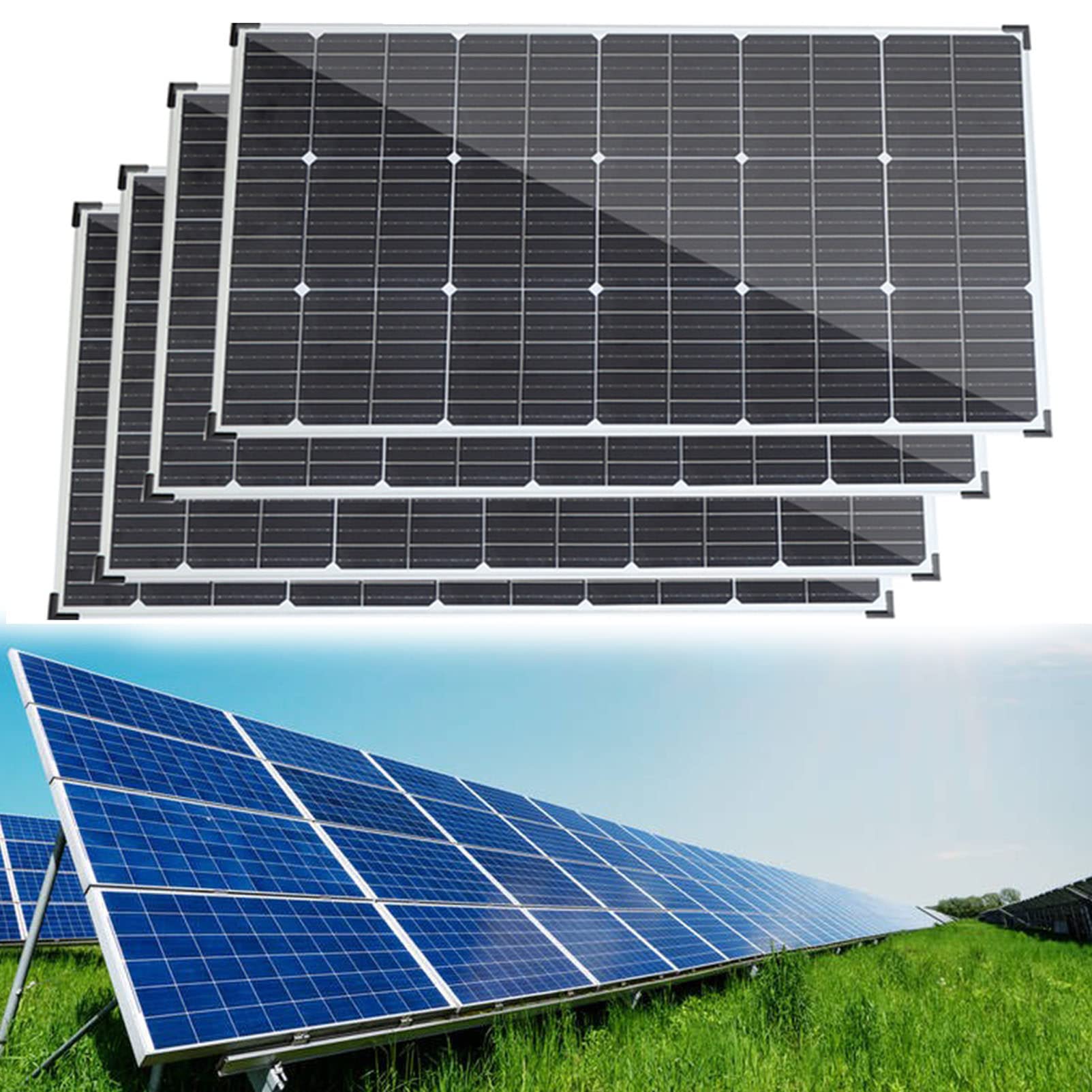 Kit Pannello Solare, Pannello Solare 200 W/400 W, Pannello fotovoltaico 18 V con Controller 40 A, Caricatore Solare per Sistema off-Grid per Camper Esterno, Quattro Pezzi