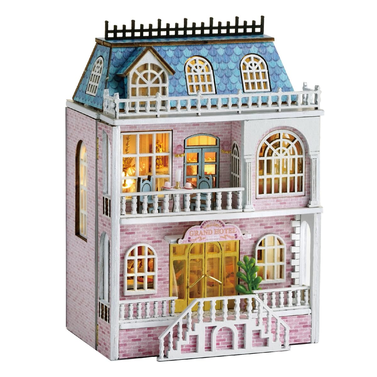 Spilay Kit De Maison De Poupée Miniature à Faire Soi-même Avec Meub En Bois Kit De Maison De Poupee Diy Avec Housse Anti Amz