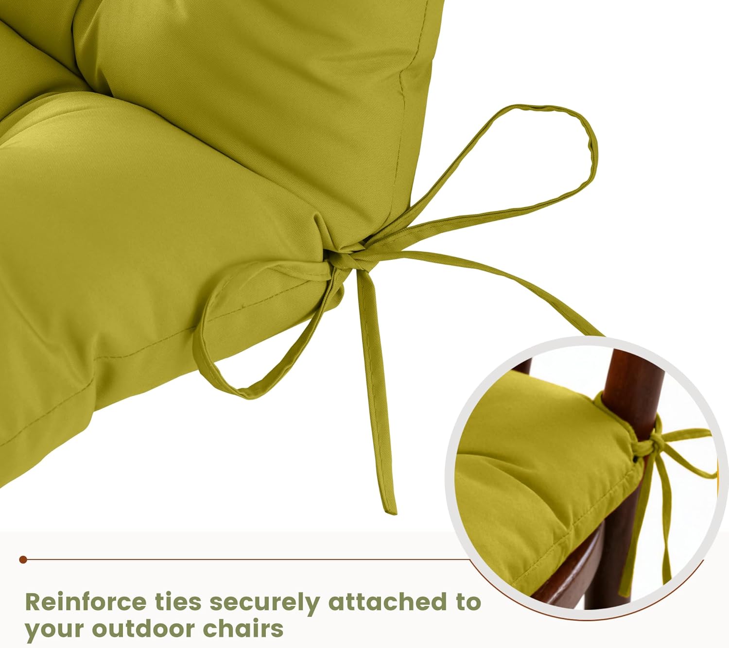 Outdoor High Back Chair Cushions, 44" x 21" x 4" Tufted Adirondack Chair Cushions, Water Resistant Patio Furniture Cushions for Garden Rocking Chair,Grass Green