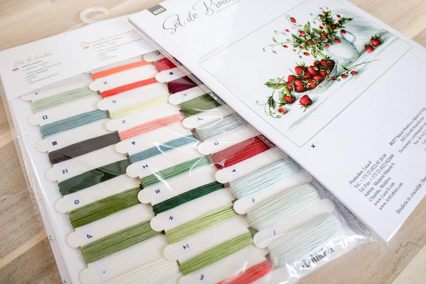 AllAboutEmbroideryUA Counted Cross Stitch kit Still Life with Strawberries Luca-s B2277 Berry Cross Stitch Kits Kitchen Needlepoint Embroidery xstitch DIY kit