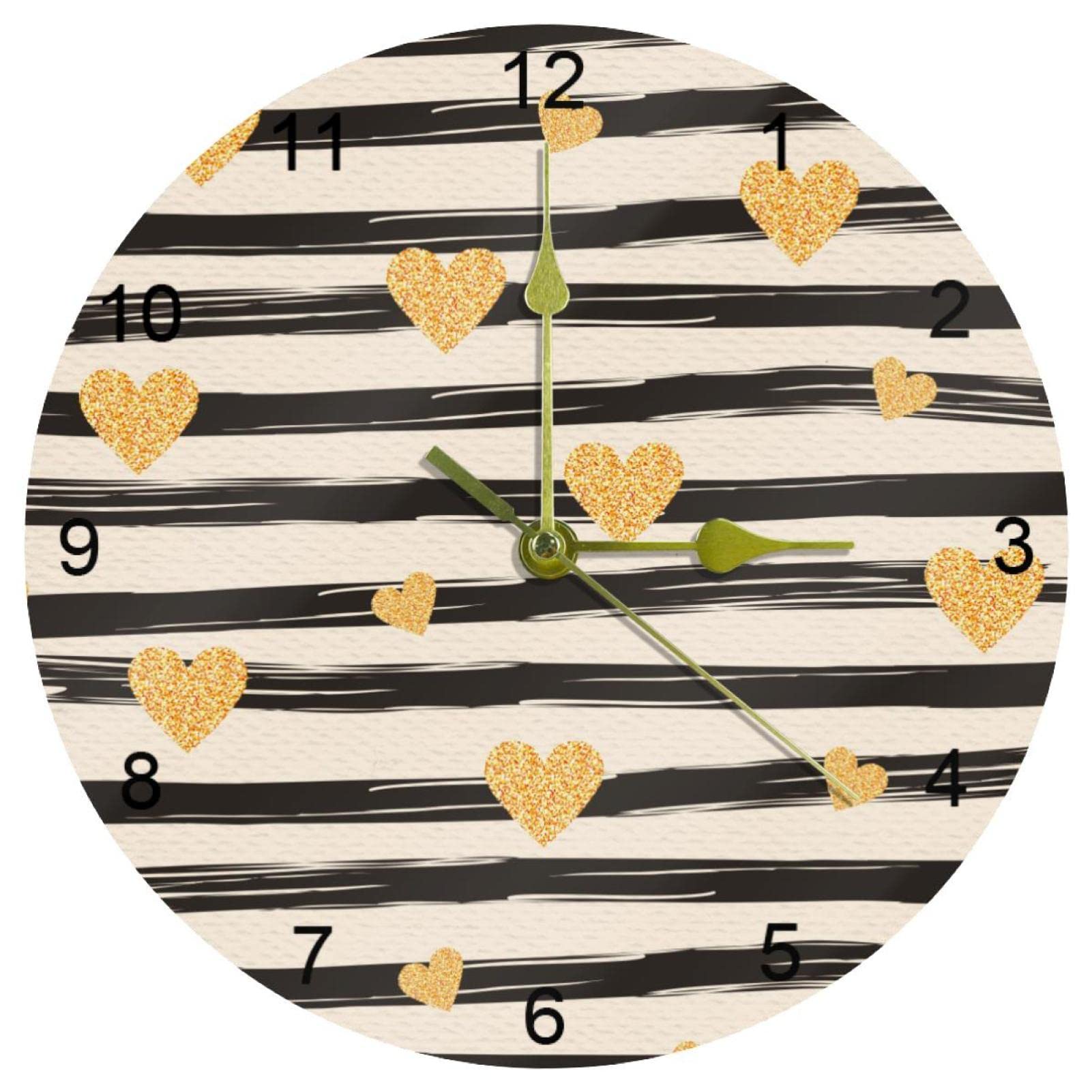 Horloge murale silencieuse chiffres arabes cuisine bureau maison 25,4 cm