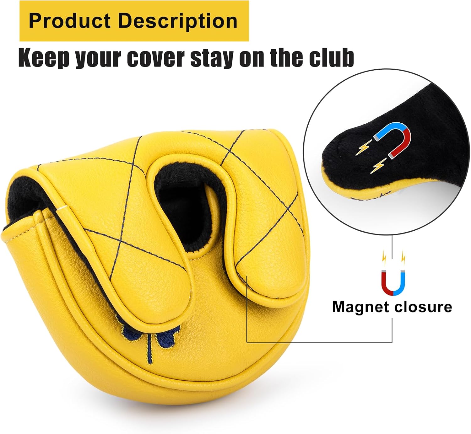 Golf Headcovers Play Like A Champion Today Golf Club Head Covers Advanced Embroidery Premium Leather Driver Headcovers Fairway Wood Covers Hybrid Cover Golf Mallet Putter Cover for DF3 OZ1