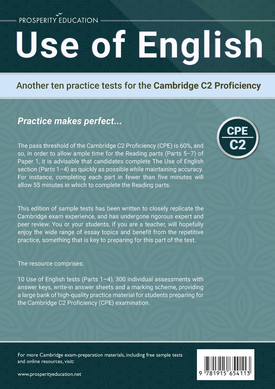 Use of English: Another ten practice tests for the Cambridge C2 Proficiency (Cambridge C2 English)