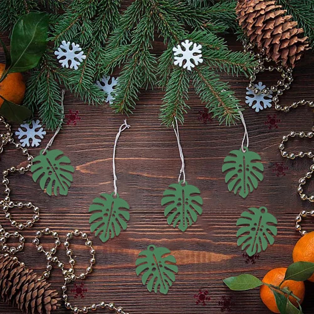 DICOSMETIC Tropical Leaf Charms Green Palm Leaves Charms Small Plant Pendant Alloy Baking Painted Pendants Leaf Minimalist Style Monstera Leaf Charms for Necklace Jewelry Making - Image 4