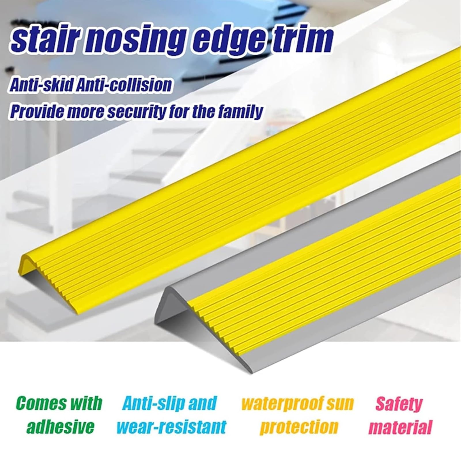 Perfil De PVC Autoadhesivo De Borde for Escaleras En Forma De L, Tiras Antideslizantes for Peldaños, Esquina for Cantos - Cantonera Protector(Black,300cm)