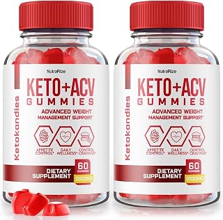 NutraRize (Pack of 2 KetoKandies Keto+ACV Gummies for Weight Loss, Maximum Strength Supplement, Keto Kandies Reviews (120 Gummies)
