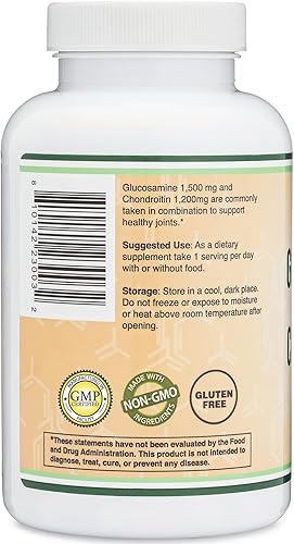 Miniatura 7 de Glucosamina condroitina triple fuerza (1,500 mg de sulfato de glucosamina, 1,200 mg de condroitina) 180 tabletas, suministro de dos meses