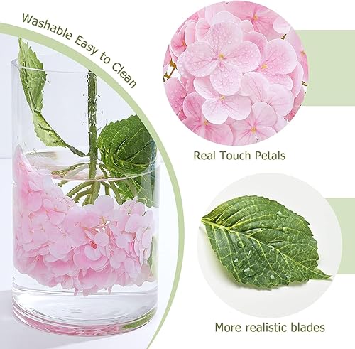 Miniatura 8 de Waipfaru 4 flores artificiales de hortensias de tacto real, flores de hortensias falsas, flores de hortensias artificiales de látex de 21 pulgadas