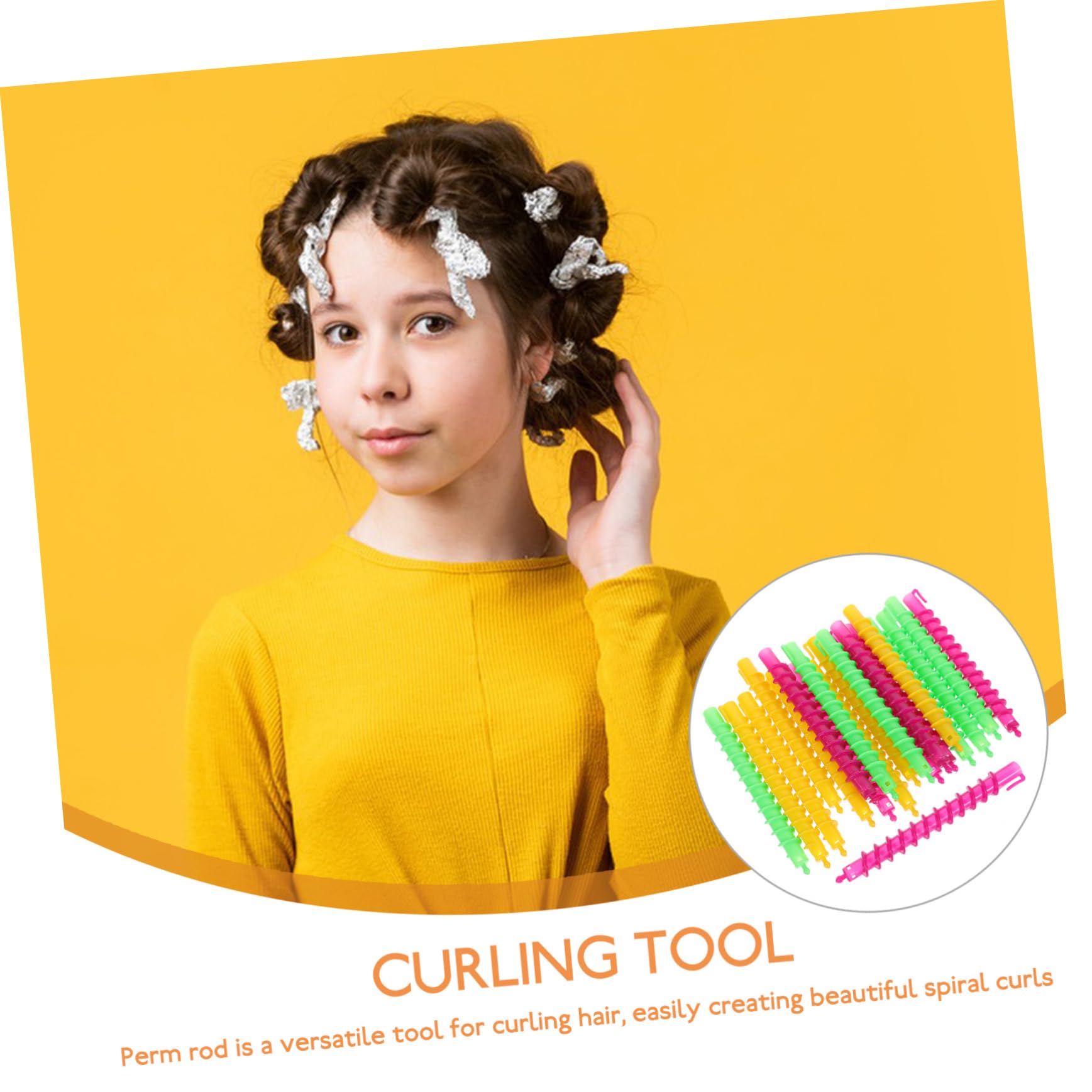 Espiral Varillas Abs de 100, en Permanente Piezas para Cabello | Diseño Antideslizante, Forman Rizos Espirales, Uso en Salón y Casa, para Peinados Variados Color Aleatorio