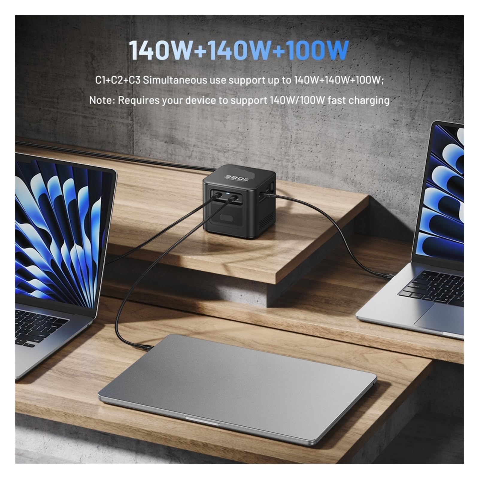 380W GaN Charger PD3.1 140W USB Type C Fast Charger For Tablet Multi Port USB C Charging Station(E-U-Plug)