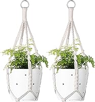 garini 2 Pack 20 Inch Macrame Plant Hangers - Boho Rope Hanging Holders for Indoor Outdoor Pots, Sturdy 4-Leg Design (Pots Not Included)