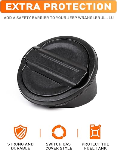 Miniatura 2 de Savadicar Cubierta de tapa de gasolina, fijación magnética, llenado de combustible para puerta de tanque compatible con Jeep Wrangler JL JLU