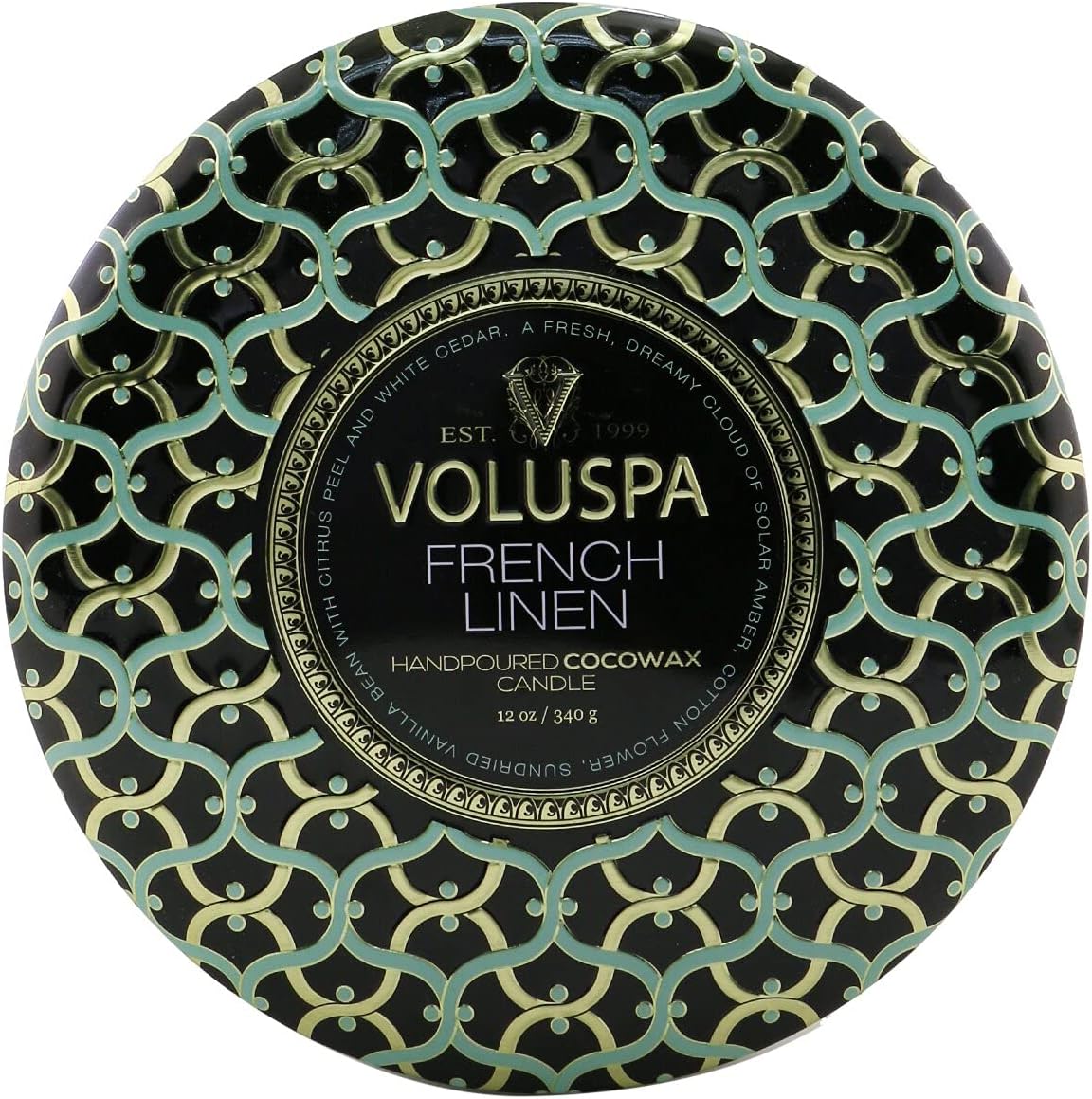 Voluspa French Linen 3 Wick Tin Candle