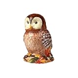Pine Forest 3-D Owl Cookie Jar with Lid – 60 oz. Ceramic Autumn Storage Canister – Woodland Cabin Kitchen Decor – Great for Fall Cookies, Treats, Snacks & Rustic Holiday Gifting – 7.75