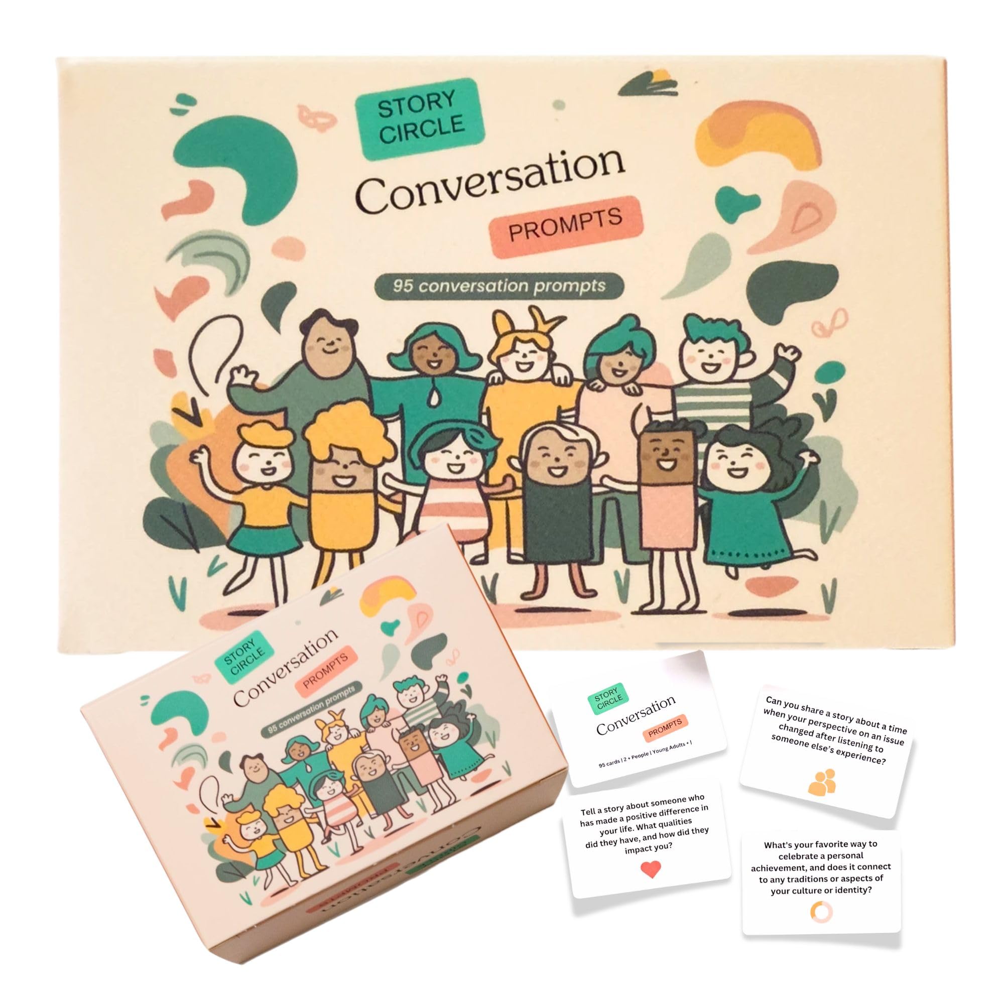95 Conversation Starter Cards - Team Building Conversation Cards for Work, Small Talk Icebreakers & Conversation Prompts - Build Relationships, Trust