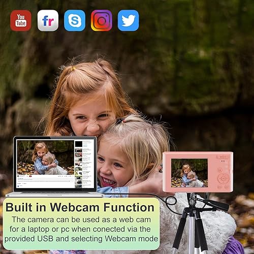 Miniatura 3 de Acuvar Cámara digital compacta de apuntar y disparar de 44 MP, zoom digital de 16X, pantalla de 2.4 pulgadas y tarjeta SD de 32 GB, lector de