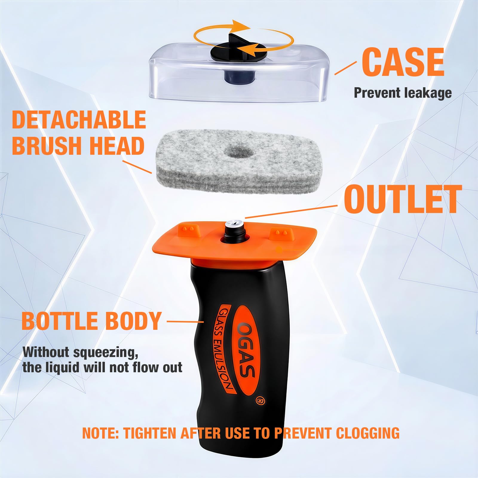 Kaiyunsheng Glass Oil Film Remover for Car Windshield - 2 Pack Hydrophobic Glass Guard Cleaner with Handle Applicator - Professional Glass Emulsion for Crystal Clear View - 4