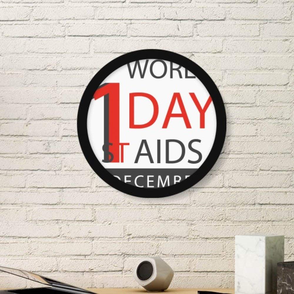Journée Mondiale du SIDA cadre photo rond noir de sensibilisation pour stickers muraux