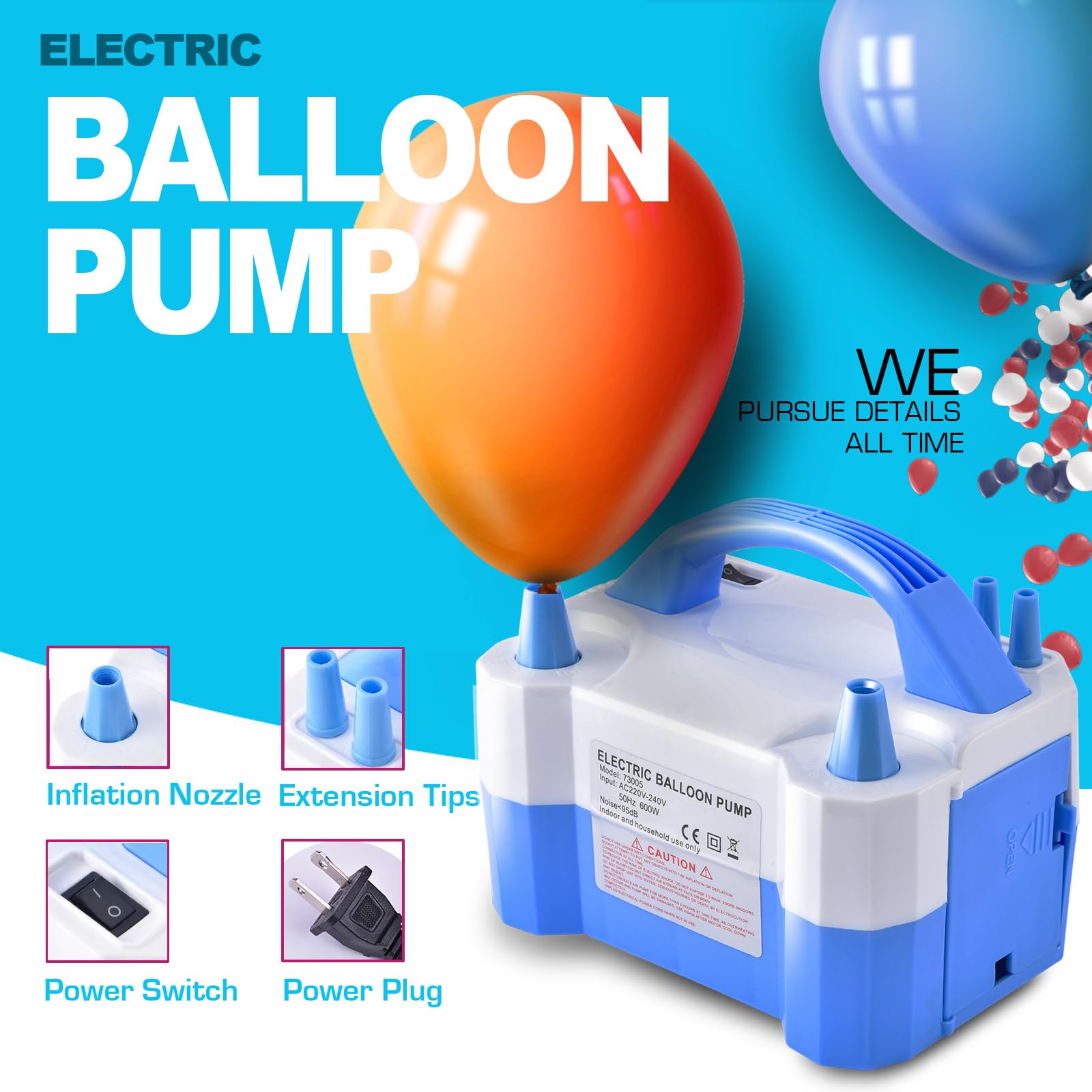 Amazon.com: Electric Air Balloon Pump, Portable Dual Nozzle