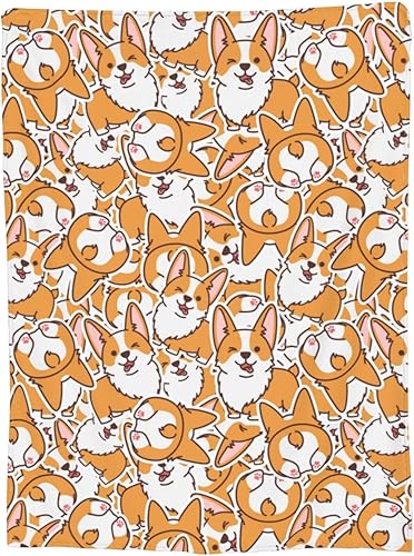 Manta de perro Corgi suave, cálida, ligera, acogedora manta de felpa para cama, sofá, oficina, decoración de regalos para niños y mujeres, 50 x 40