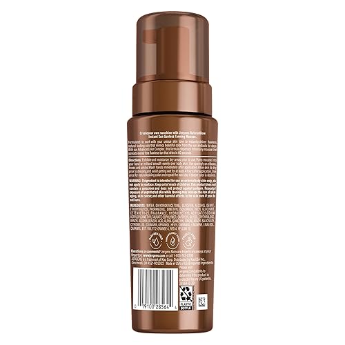 Miniatura 8 de Jergens Mousse bronceador sin sol, sol instantáneo natural brillante, libre de crueldad, espuma autobronceadora rápida, en bronce profundo, 6 onzas