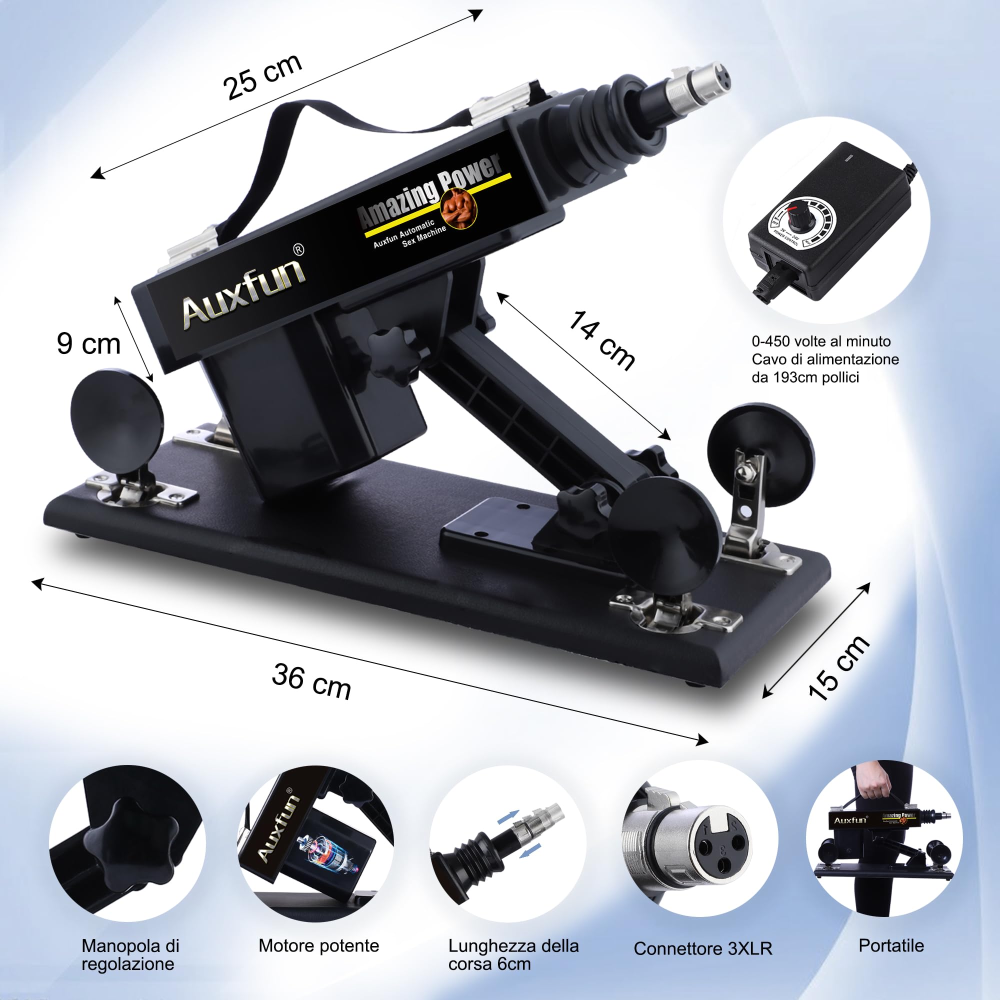 Auxfun macchina del sesso,Sex Machine per coppia, uomo, donna, sex macchina automatica connettore 3XLR, macchina per la penetrazione dell'amore con pistola a pompa con 7 accessori per sex toys