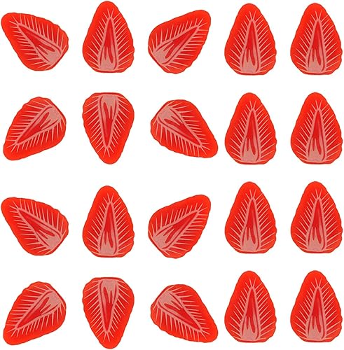 20 piezas de fresas artificiales realistas de plástico realista para decoración del hogar, fiesta, oficina, boda, festival, fotografía, utilería