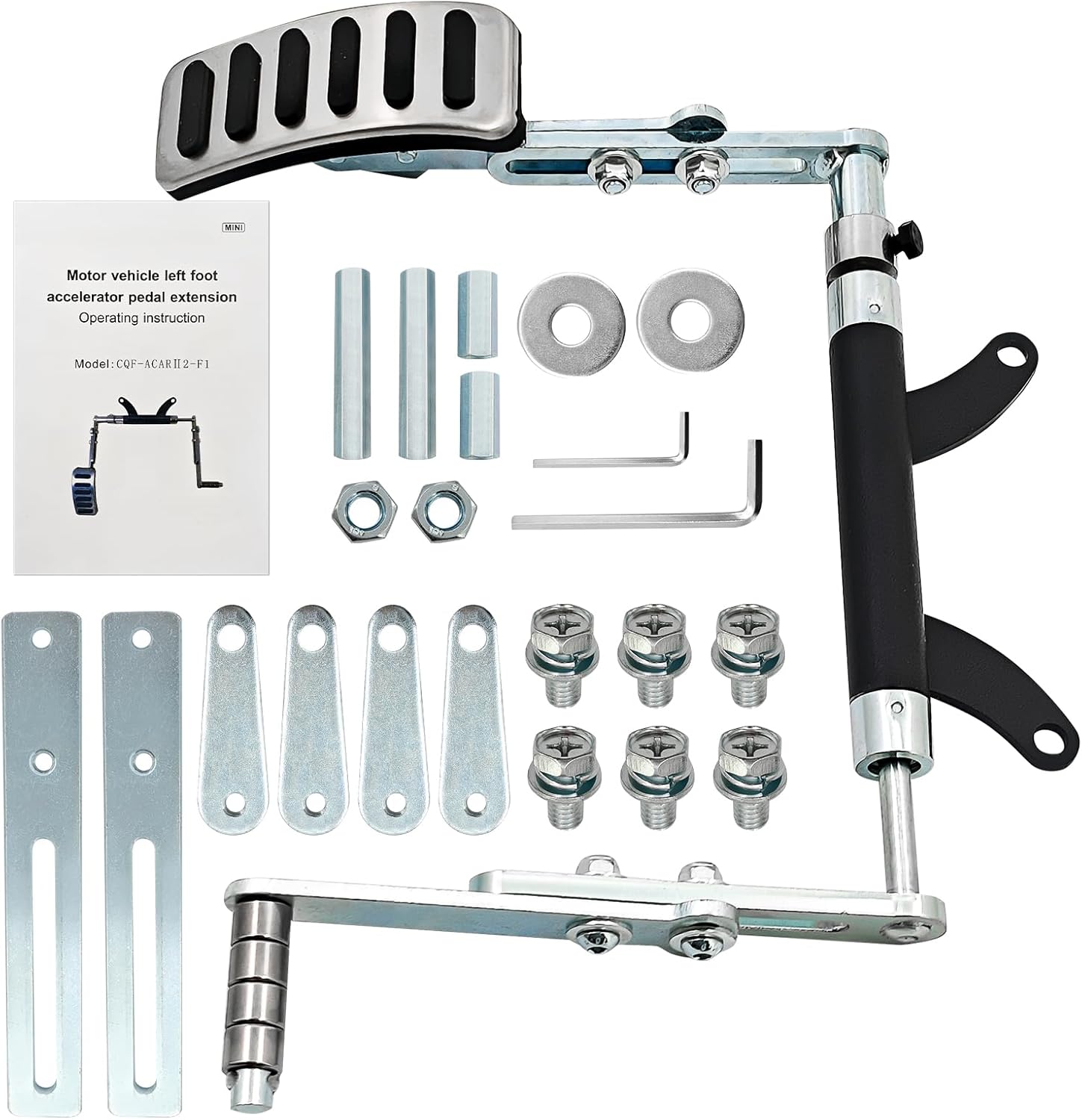 Universal Left Foot Accelerator Pedal Assist for Handicap Disabled Injured Stroke Drivers Compatible with Most Vehicle Models, Removable and Adjustable Design