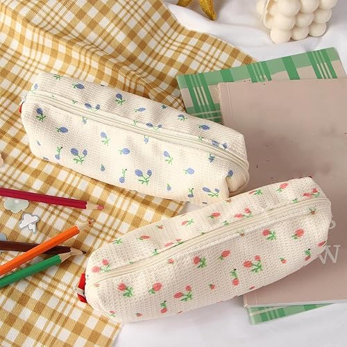 Miniatura 8 de Estuche para lápices Styl con diseño floral rosa para mujer, estuche para lápices, bolsa para monedas, bolsa de bolígrafos simple, organizador de