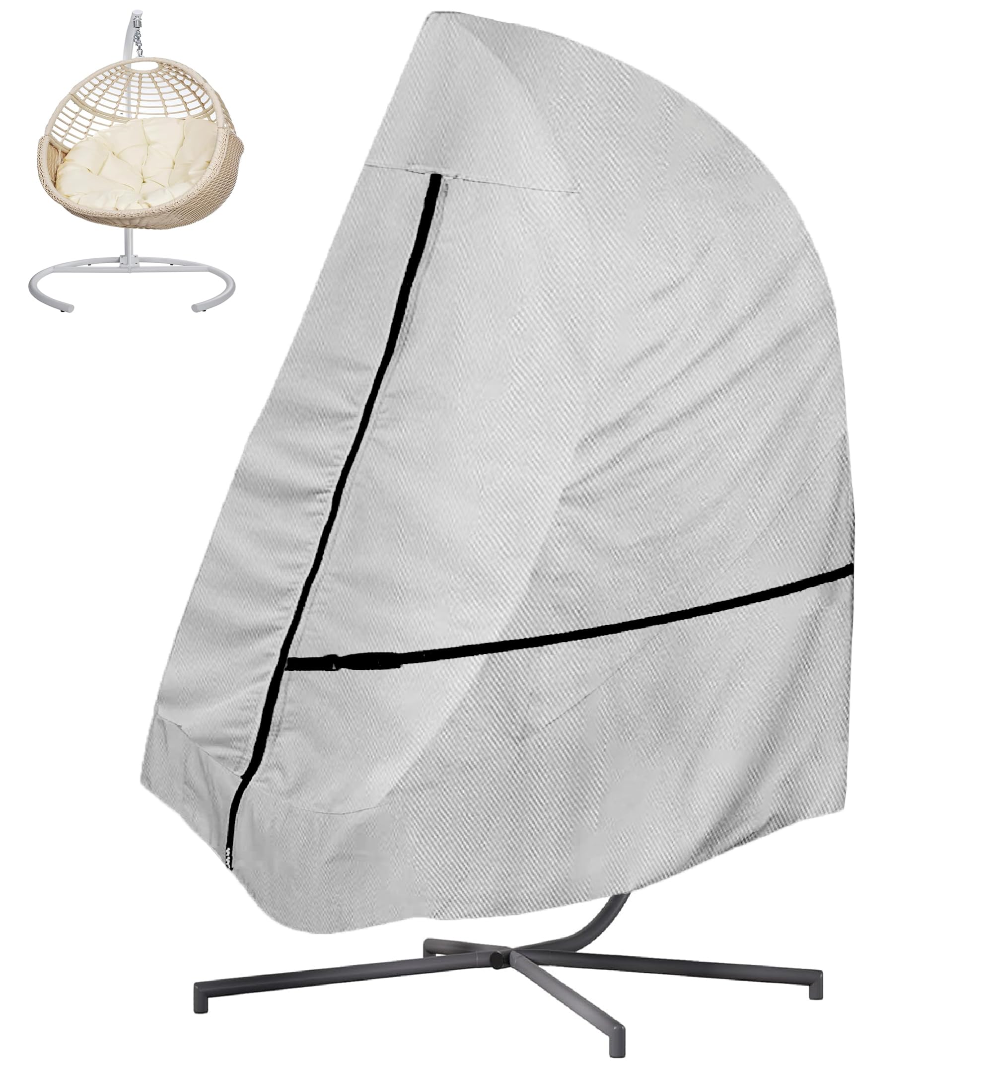 Single Egg Chair Cover, 600D Heavy Duty Waterproof Hanging Egg Chair with Waterproof Zipper