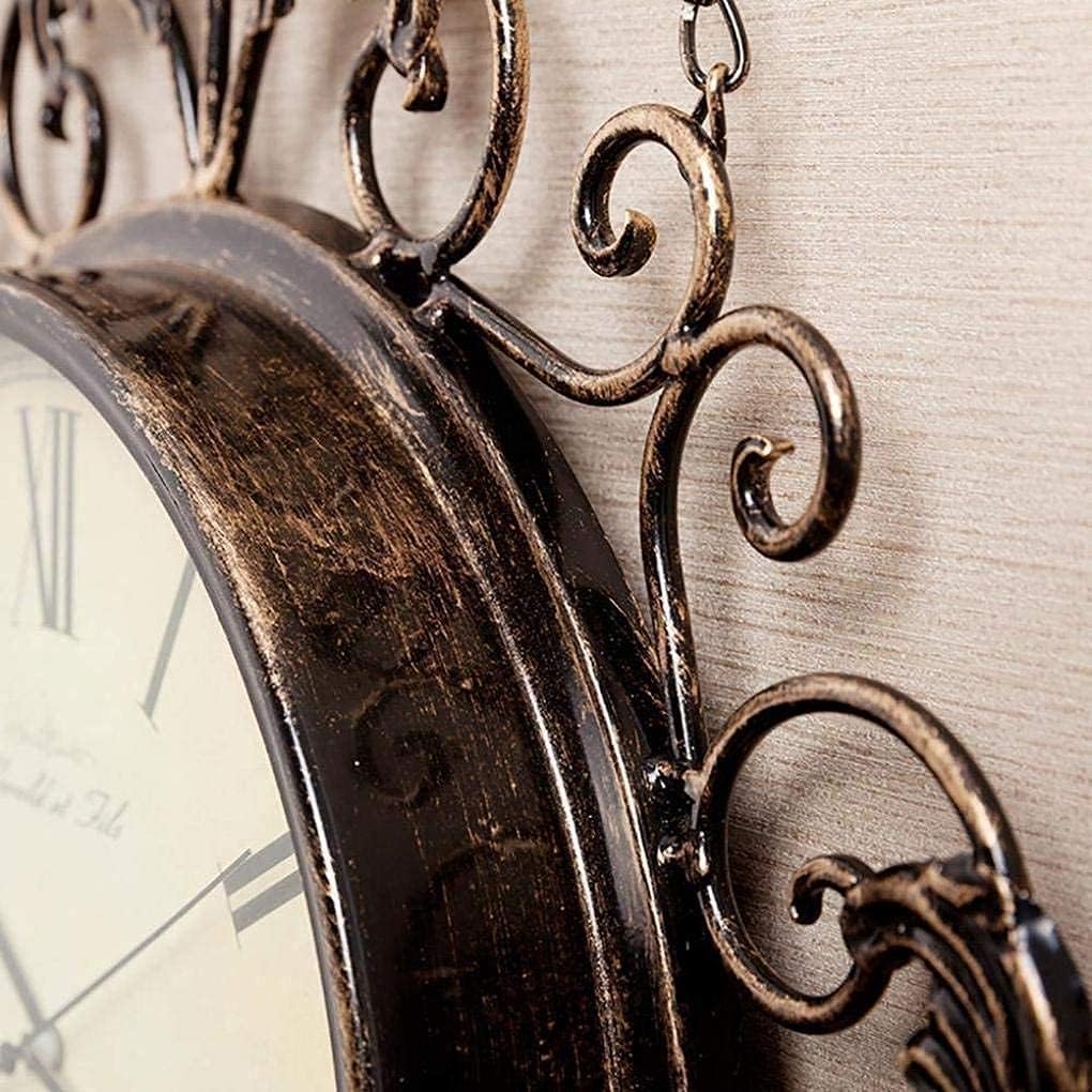 Statue, Decorative Outdoor Wall Clock Weatherproof Garden Ornaments Metal Quartz Clock Roman Numerals European Style Creative Retro