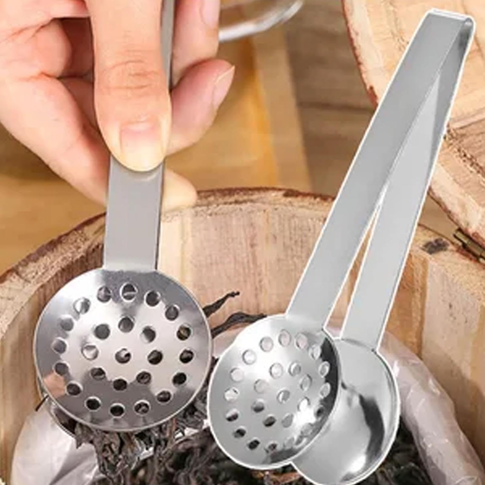 1 pz bustina di tè spremiagrumi pinze in acciaio inox colino argento