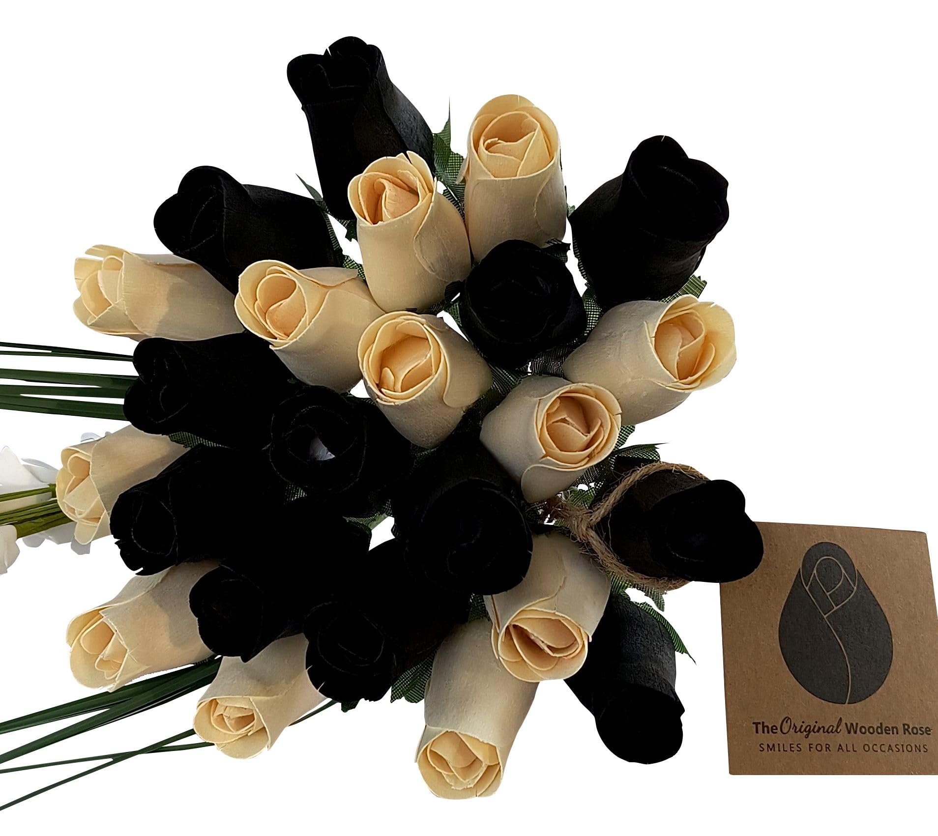 Amazon.com: The Original Wooden Rose, Black and White Wooden Rose