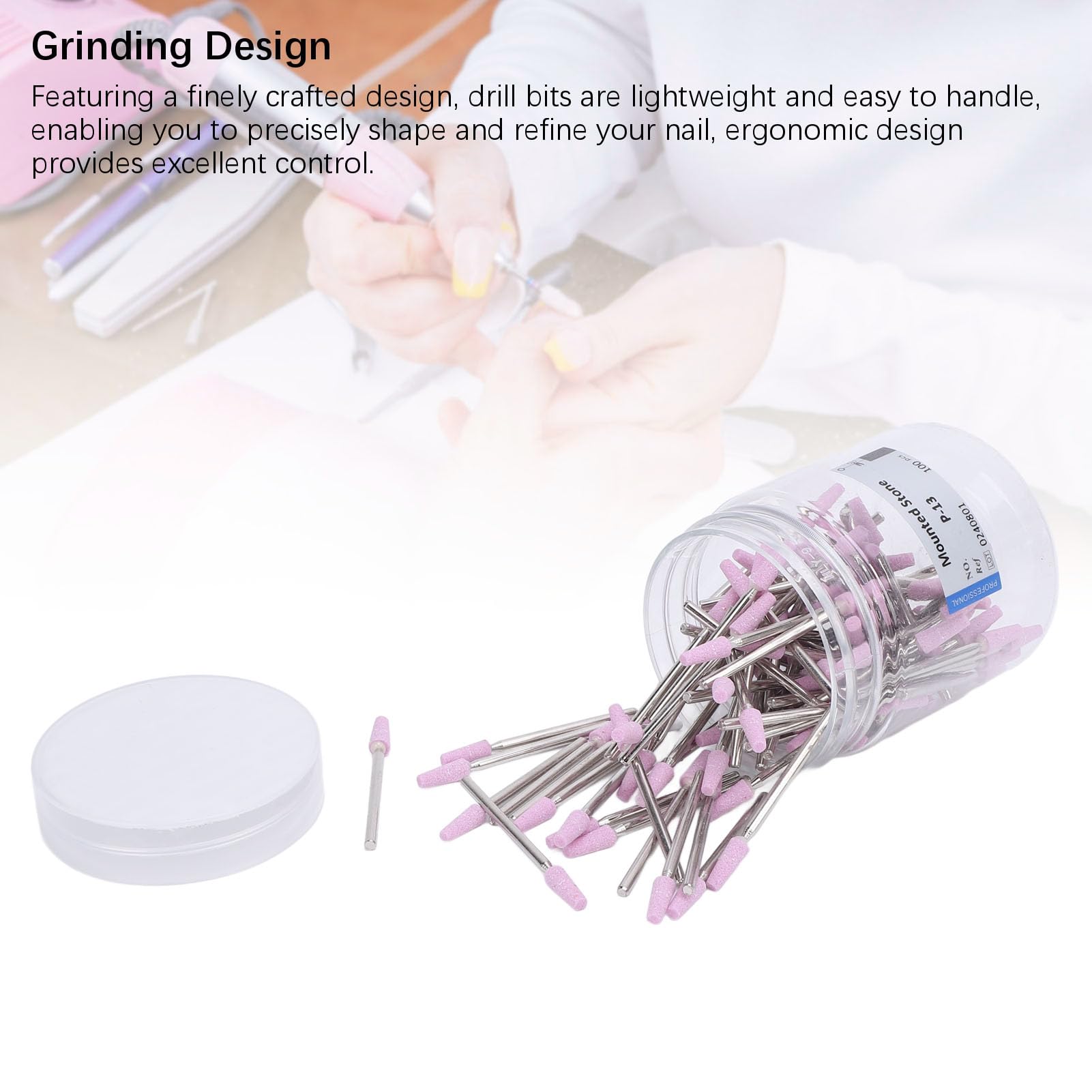 Fresas de Diamante para Uñas, 100 uds Acero Tungsteno Pulido Manicura