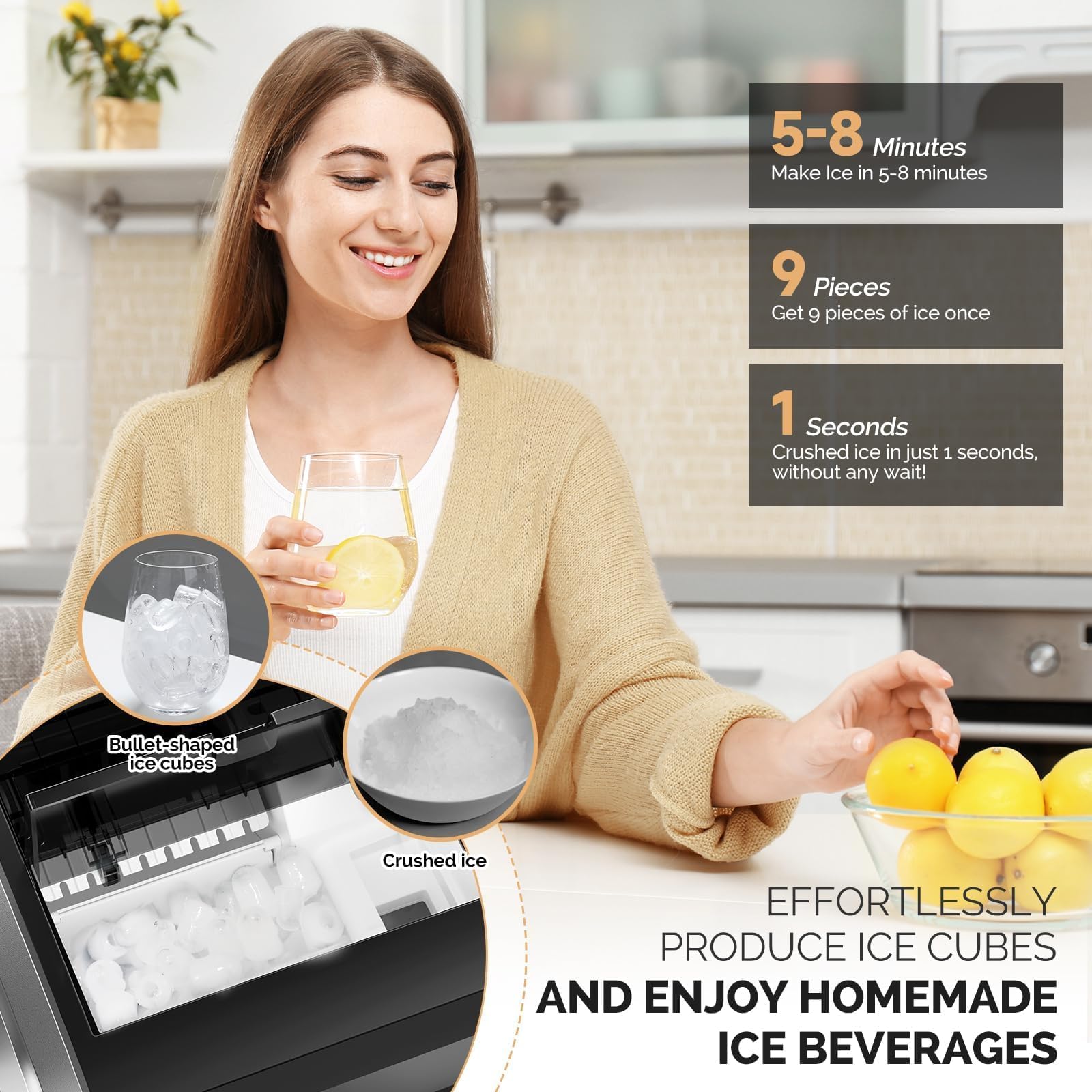 Icepure 6-In-1 Bottleless Water Cooler With Ice Maker With 3-Stage Reverse Osmosis Filters, WiFi, Bullet And Crushed Ice, 35lbs/24h, Hot And Cold Water, Child Lock, Stainless Steel on Fridge.com - View 5