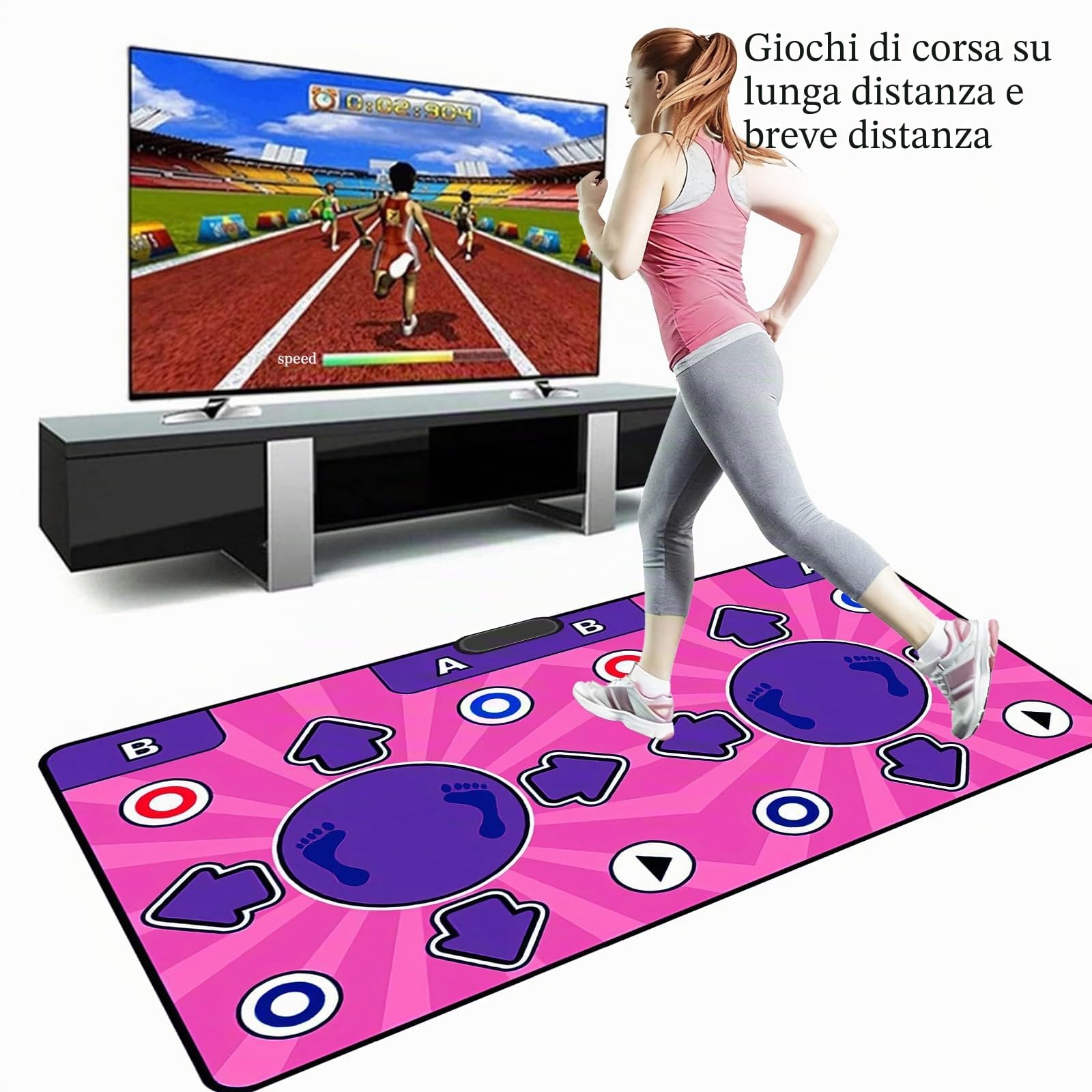 Tappetino da ballo senza fili per TV con HDMI, tappetino da ballo interattivo con giochi multipli integrati nella consolle, supporta la modalità singolo/Duo per il tempo libero a casa
