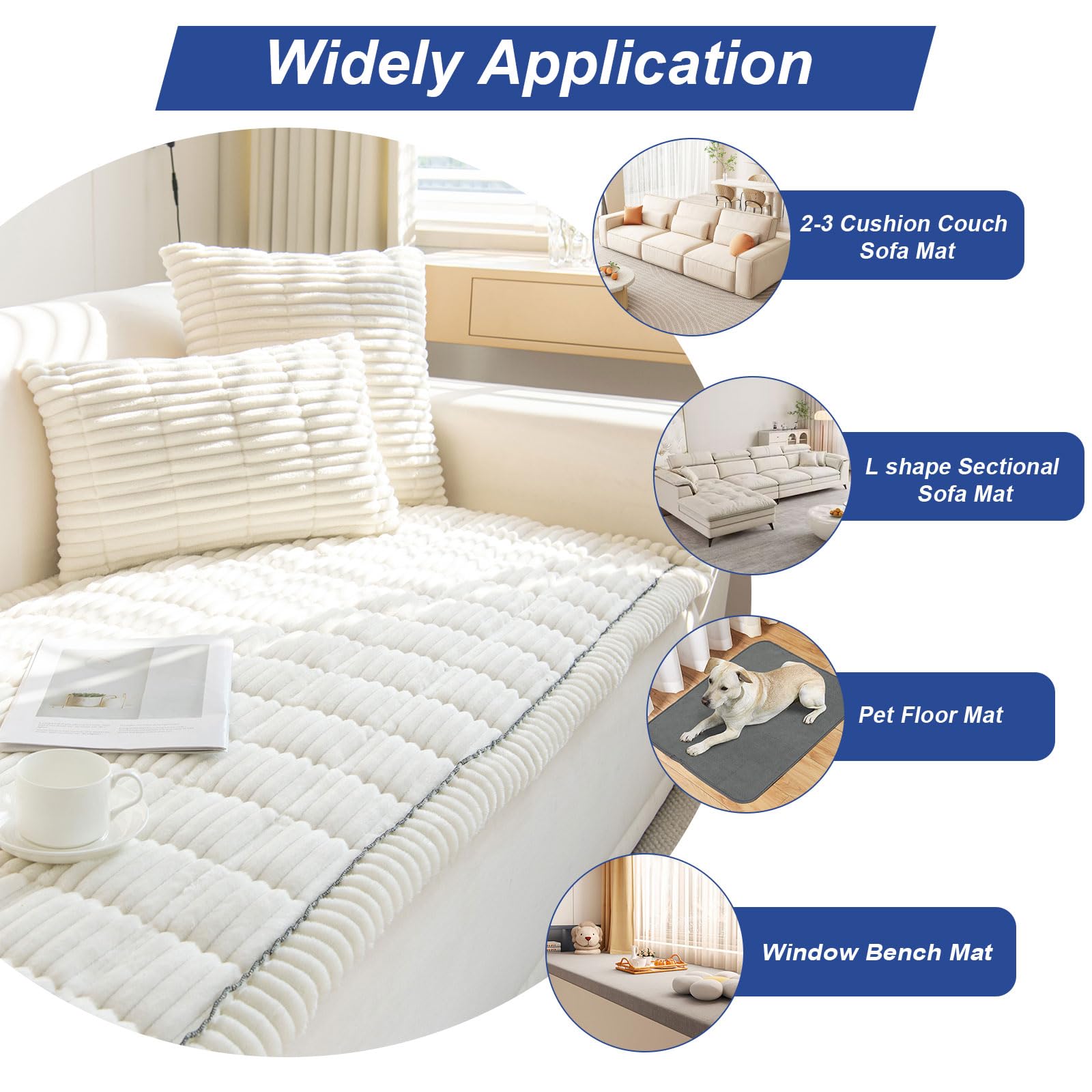 GKXLH New Thick Sofa Covers Washable, Soft Corduroy Universal Sofa Cover 2 3 4 Seater, Non-Slip Couch Cover - Image 3