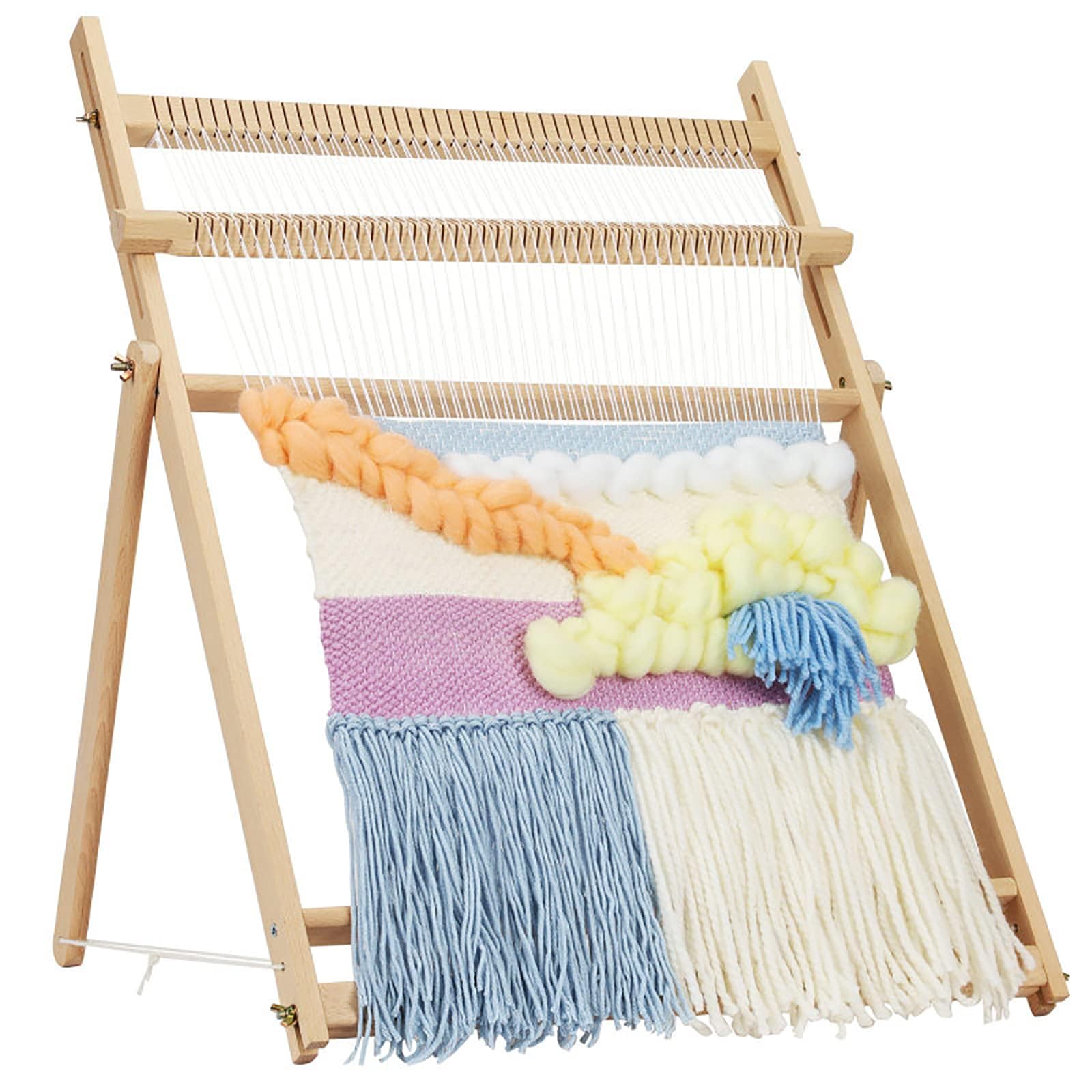 Telar con Soporte, Telar de Madera multiartesanía para Artes y Manualidades, telares de Tapiz con Marco Extra Grande, máquina de Tejer Tejida a Mano para Principiantes, Adultos y niños