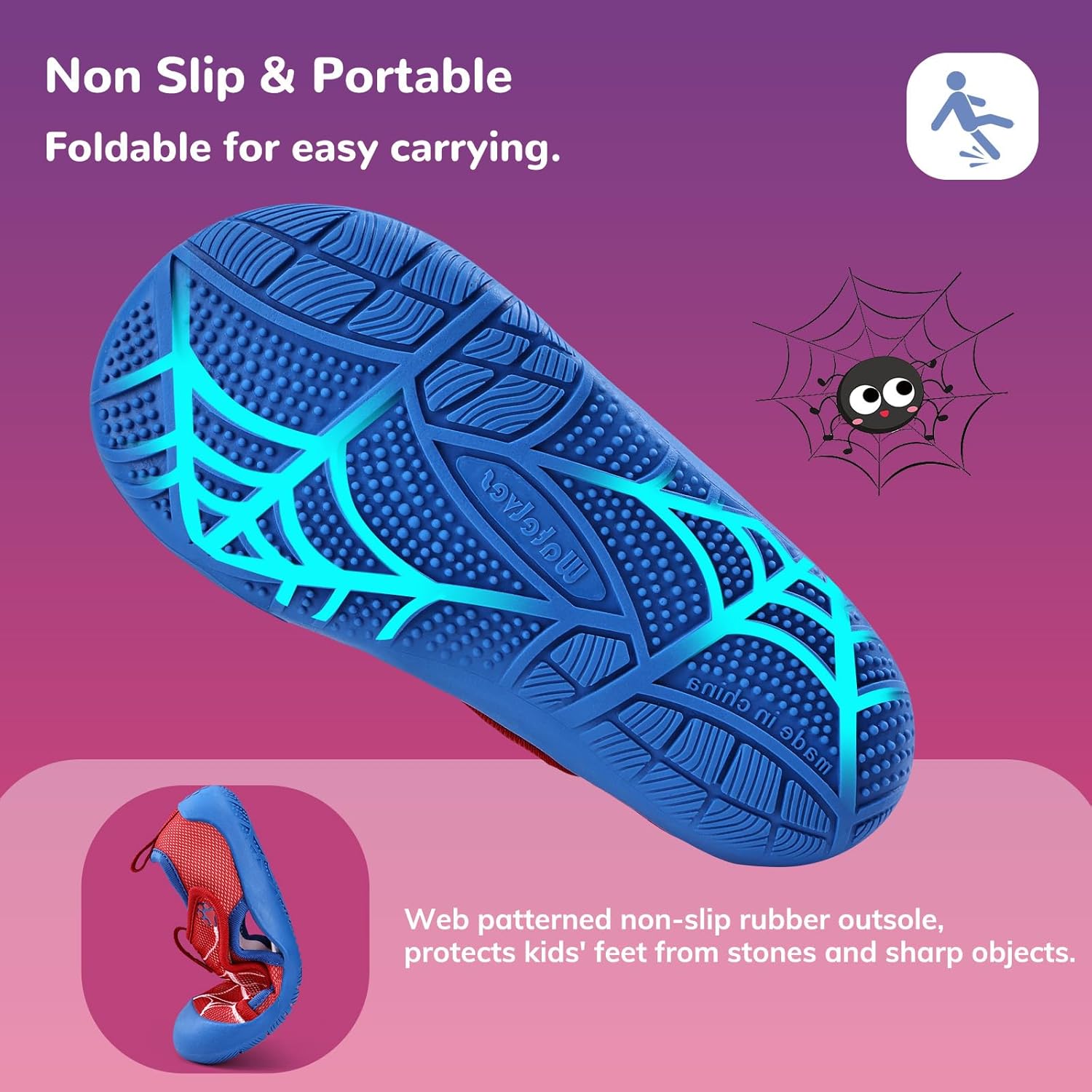 WateLves Toddler Wide Barefoot Water Shoes Kids Quick Dry Beach Shoes Girls Boys Non-Slip Aqua Athletic Sneakers for Hiking Swim Kayak Sport Accessories, Camping Essentials