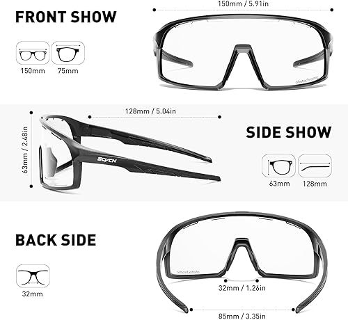 Miniatura 5 de SCVCN Photochromic Cycling Glasses Sport Sunglasses Clear MTB BMX Men Women Running Driving S145